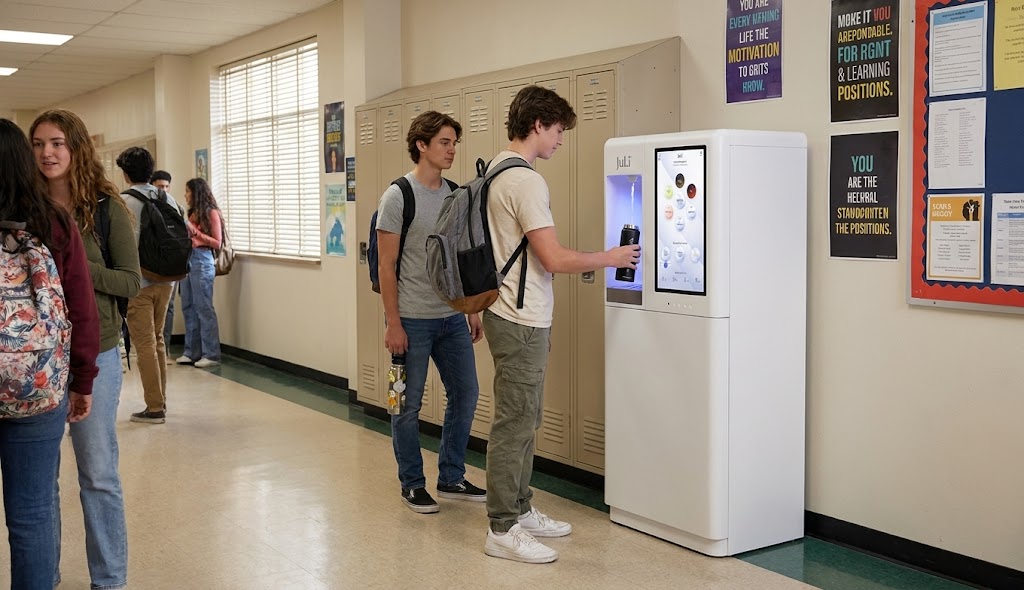 Soda machine for educational institution
